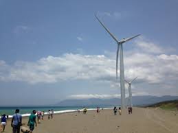 Bangui Wind Farm with windmills in Ilocos Norte